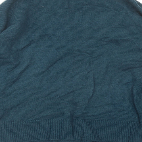 White Stuff Womens Green Mock Neck Floral Viscose Pullover Jumper Size 10
