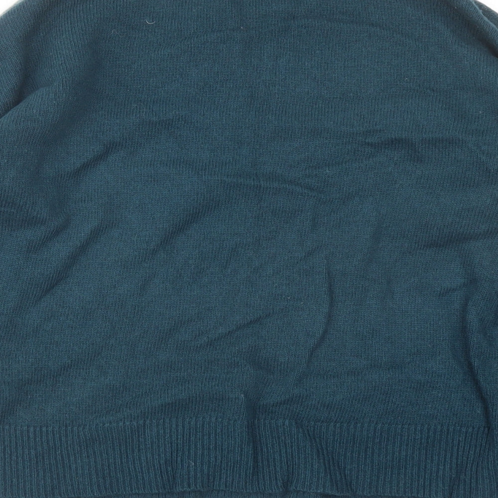 White Stuff Womens Green Mock Neck Floral Viscose Pullover Jumper Size 10