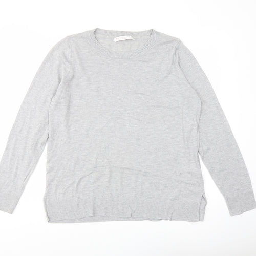 NEXT Womens Grey Round Neck Polyester Pullover Jumper Size 16