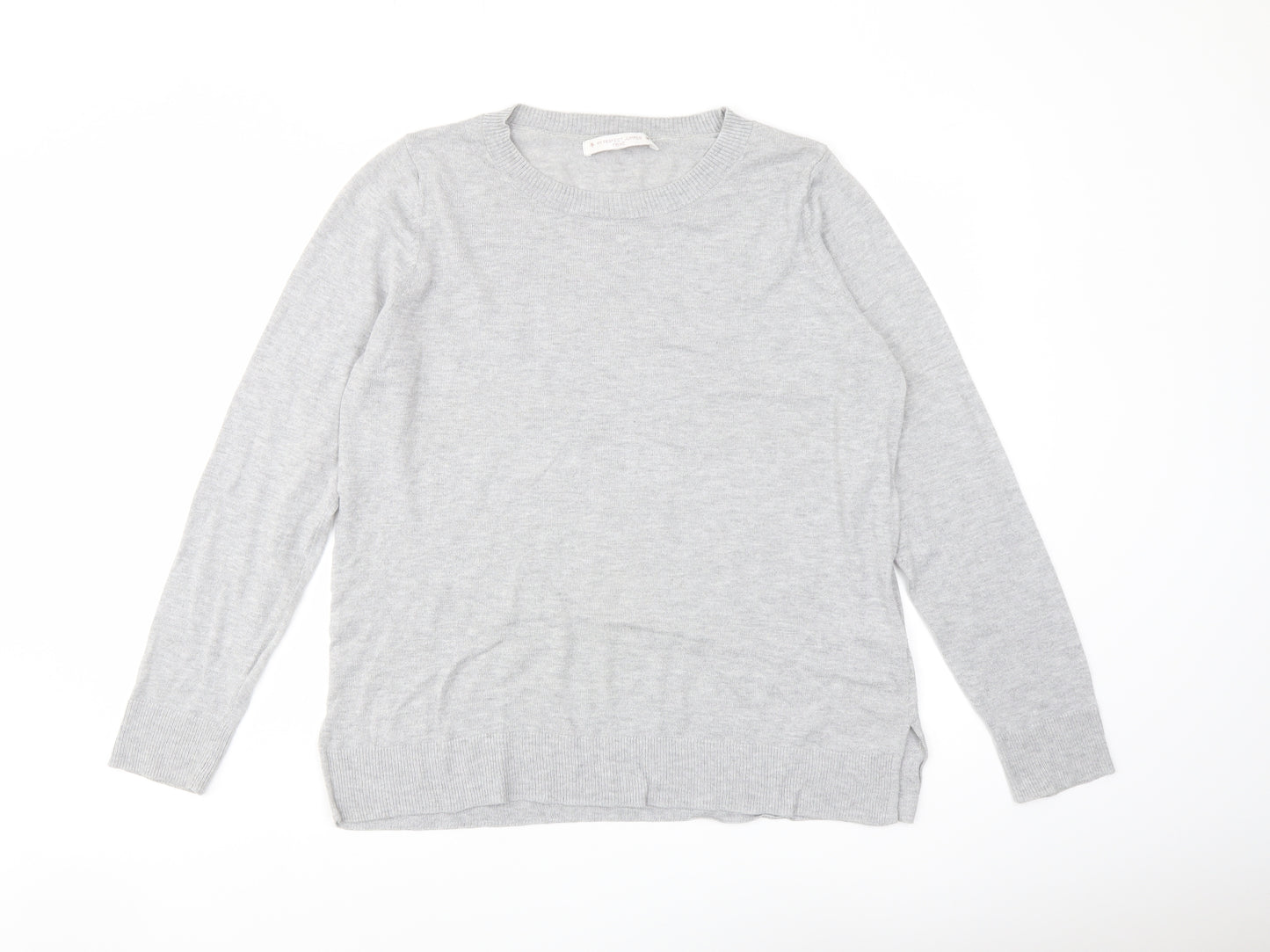 NEXT Womens Grey Round Neck Polyester Pullover Jumper Size 16