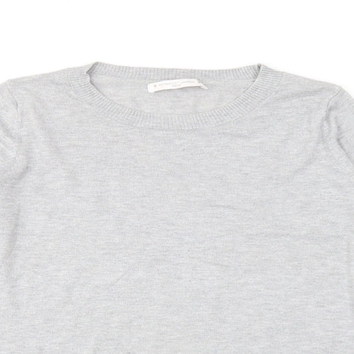 NEXT Womens Grey Round Neck Polyester Pullover Jumper Size 16