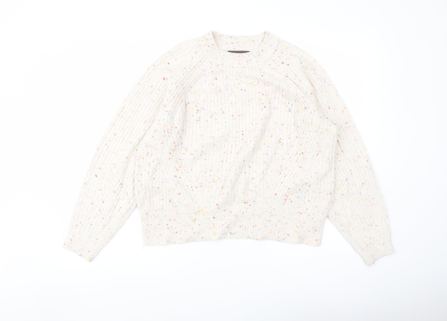 Marks and Spencer Womens Pink Mock Neck Acrylic Pullover Jumper Size M