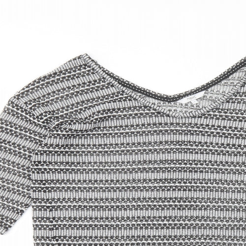 NEXT Womens Black V-Neck Polyester Pullover Jumper Size 14