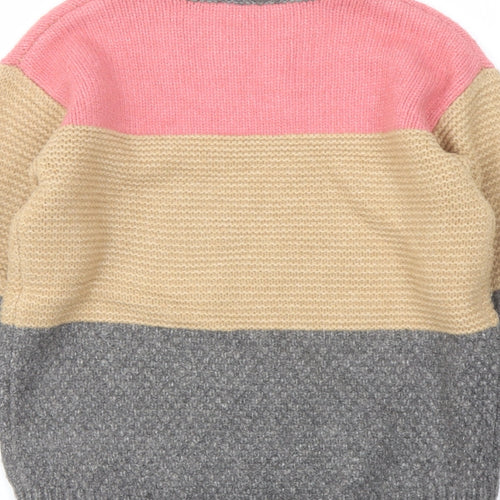 Marks and Spencer Womens Multicoloured Crew Neck Acrylic Pullover Jumper Size S