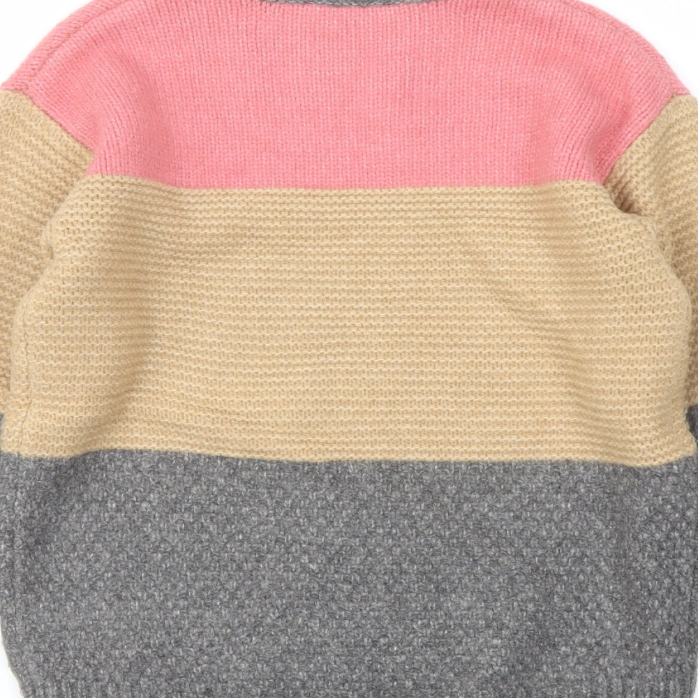 Marks and Spencer Womens Multicoloured Crew Neck Acrylic Pullover Jumper Size S