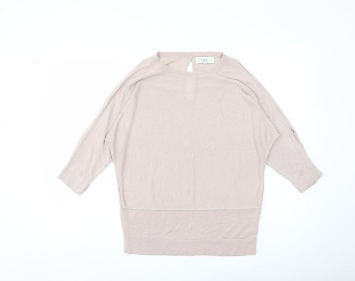 NEXT Womens Pink Round Neck Camel Pullover Jumper Size 10