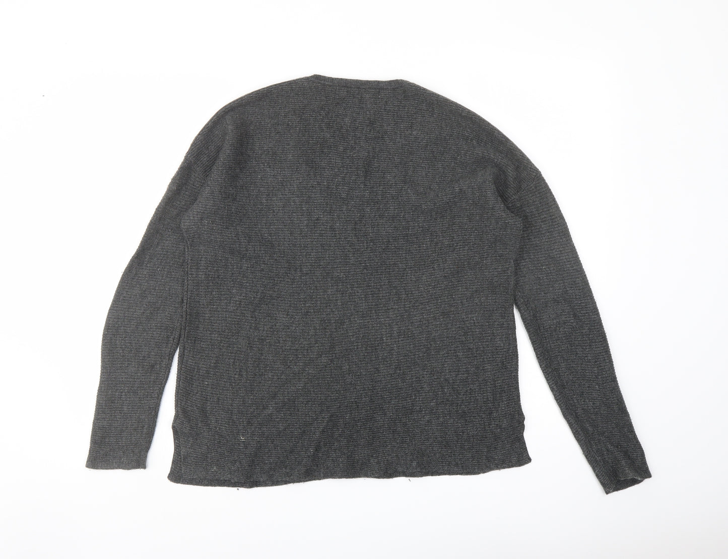 John Lewis Womens Grey V-Neck Nylon Pullover Jumper Size 8