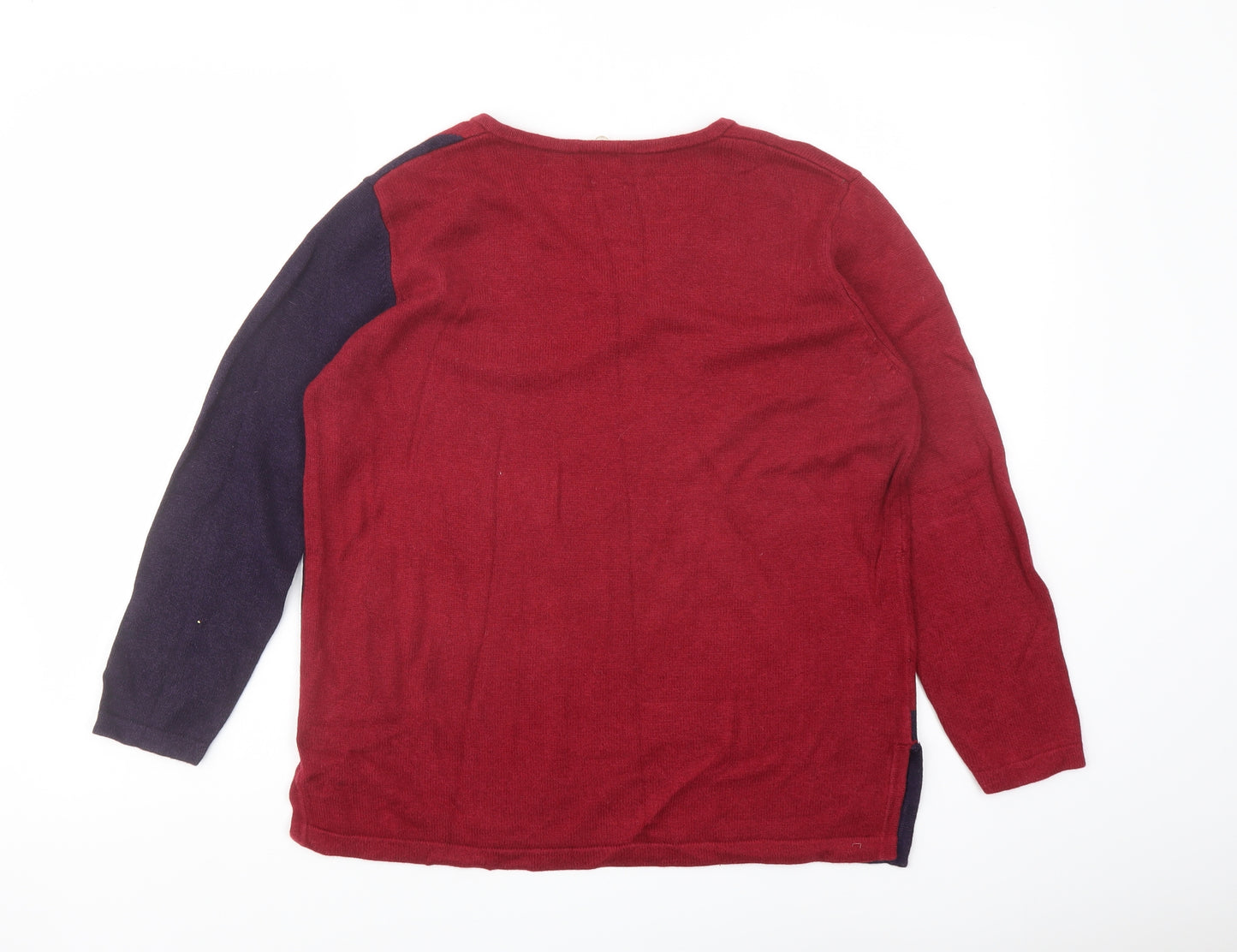 Country Casuals Womens Red V-Neck Viscose Pullover Jumper Size M