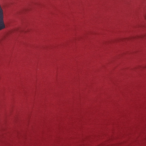 Country Casuals Womens Red V-Neck Viscose Pullover Jumper Size M