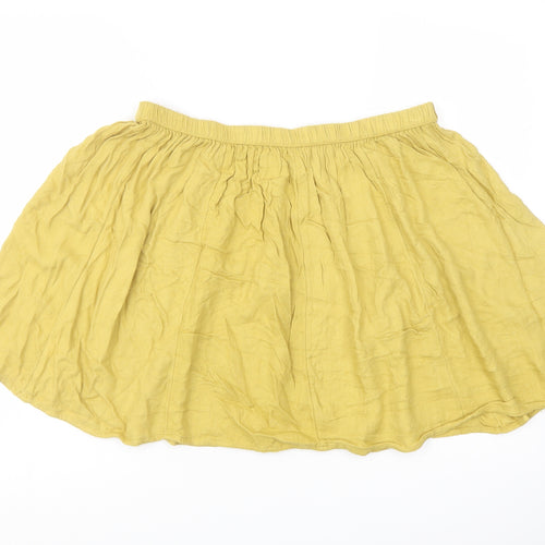 Gap Womens Yellow Viscose Skater Skirt Size M