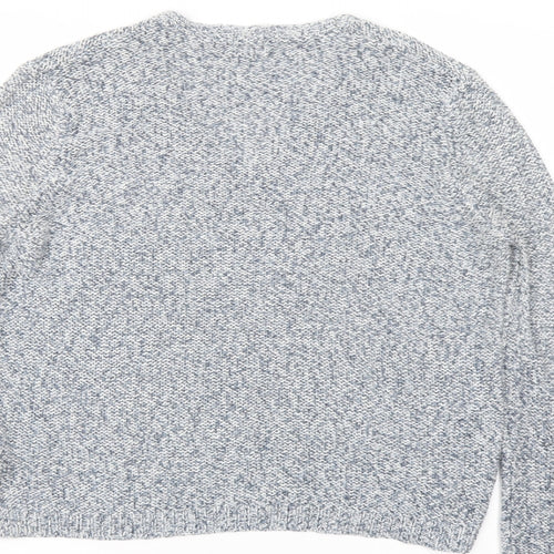 Pimke Womens Blue V-Neck Acrylic Pullover Jumper Size S