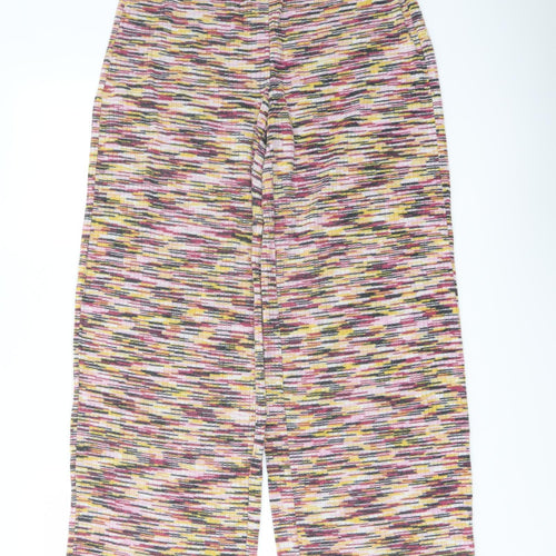 H&M Womens Multicoloured Striped Polyester Trousers Size S L29 in Regular
