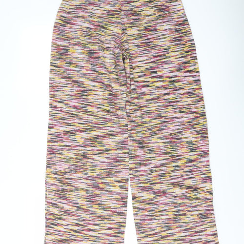 H&M Womens Multicoloured Striped Polyester Trousers Size S L29 in Regular