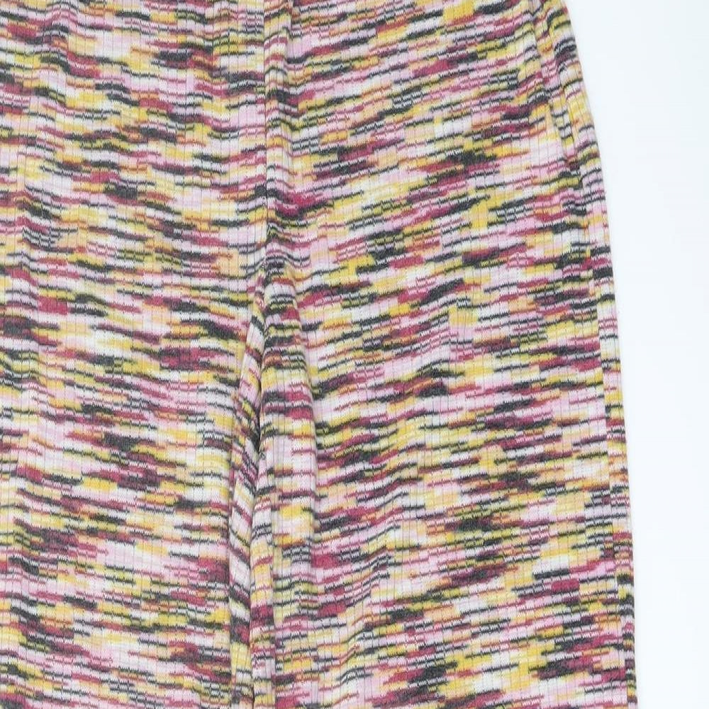 H&M Womens Multicoloured Striped Polyester Trousers Size S L29 in Regular