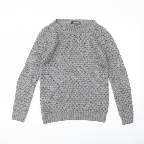Marks and Spencer Womens Grey Round Neck Acrylic Pullover Jumper Size 8