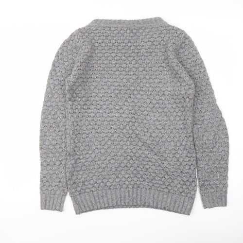 Marks and Spencer Womens Grey Round Neck Acrylic Pullover Jumper Size 8