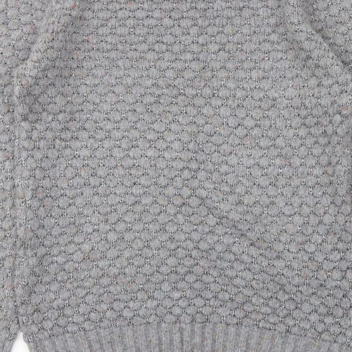 Marks and Spencer Womens Grey Round Neck Acrylic Pullover Jumper Size 8