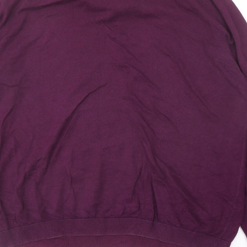 Burton Mens Purple Collared Cotton Pullover Jumper Size XL Long Sleeve