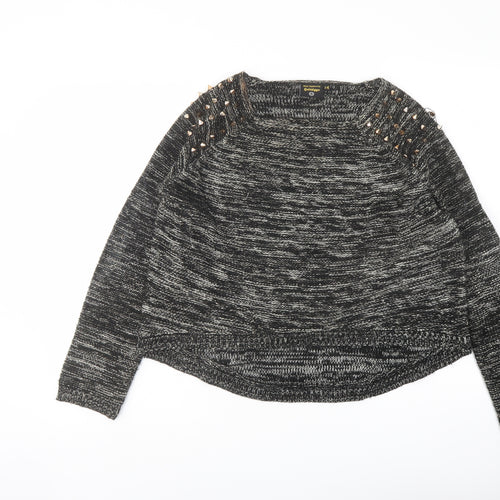 Golddigga Womens Black Round Neck Acrylic Pullover Jumper Size 14