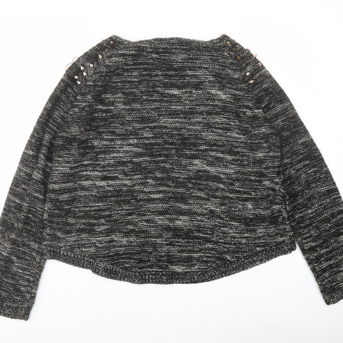 Golddigga Womens Black Round Neck Acrylic Pullover Jumper Size 14