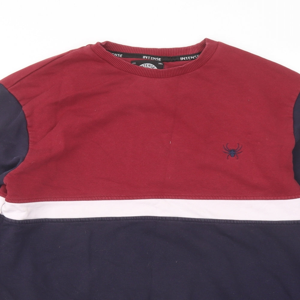 Intense Mens Blue Cotton Pullover Sweatshirt Size L