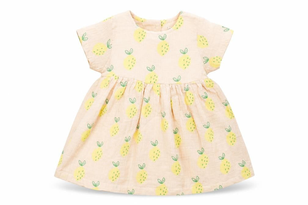 Marks and Spencer Girls Pink Geometric Polyester A-Line Size 6-9 Months Crew Neck Button