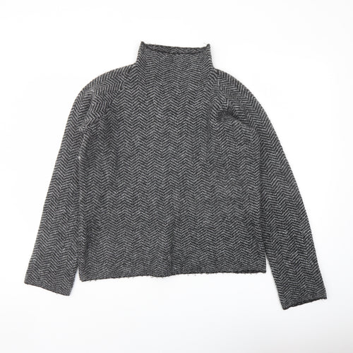 Max Studio Womens Grey Mock Neck Acrylic Pullover Jumper Size S