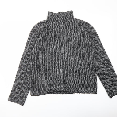 Max Studio Womens Grey Mock Neck Acrylic Pullover Jumper Size S