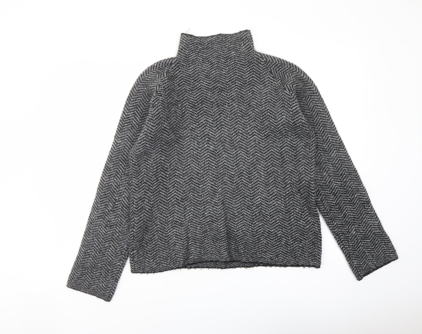 Max Studio Womens Grey Mock Neck Acrylic Pullover Jumper Size S