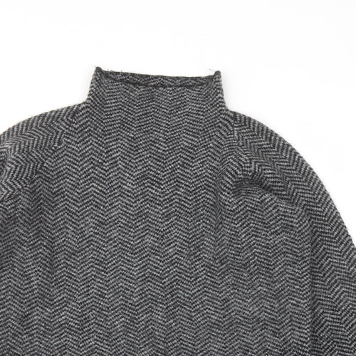 Max Studio Womens Grey Mock Neck Acrylic Pullover Jumper Size S