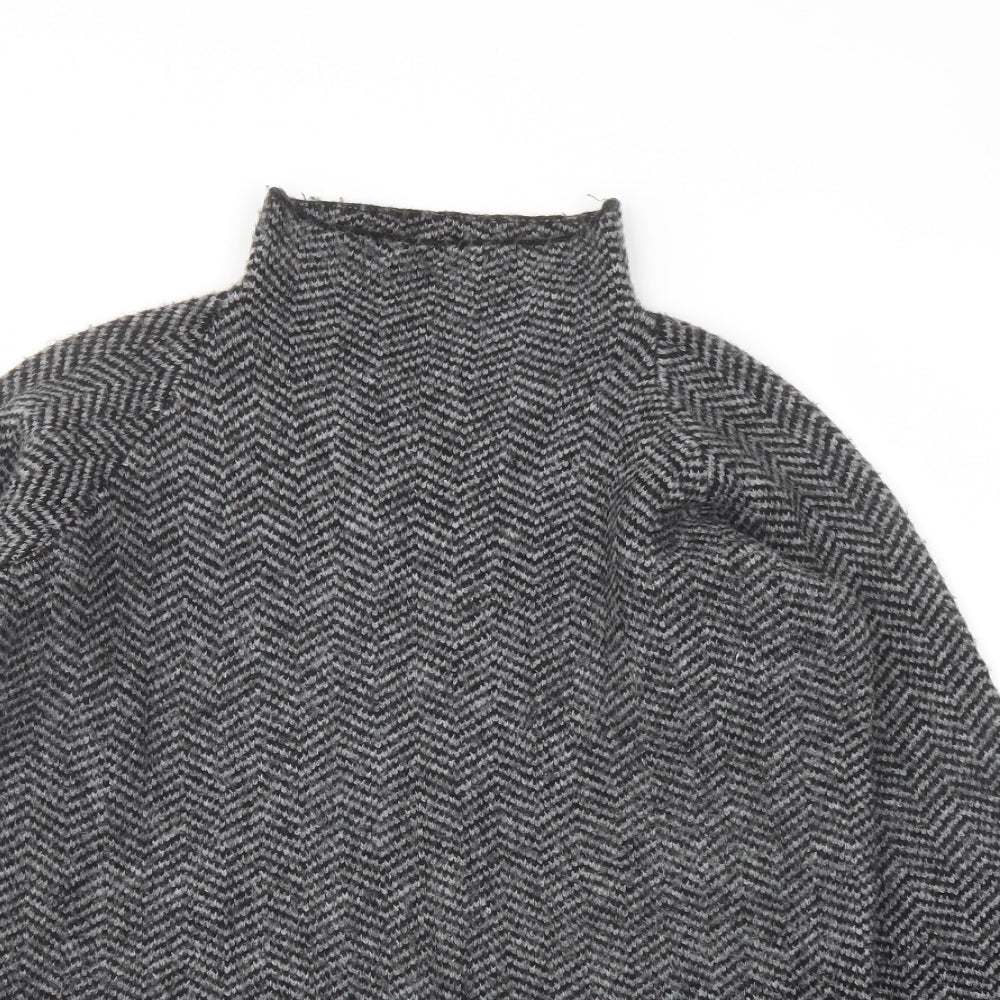 Max Studio Womens Grey Mock Neck Acrylic Pullover Jumper Size S