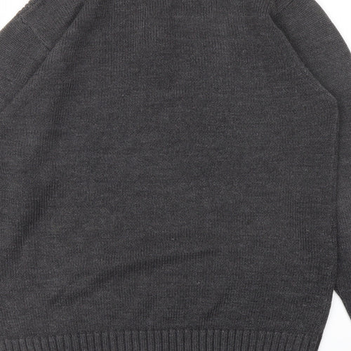 Pierre Cardin Mens Grey Mock Neck Acrylic Pullover Jumper Size 2XL Long Sleeve