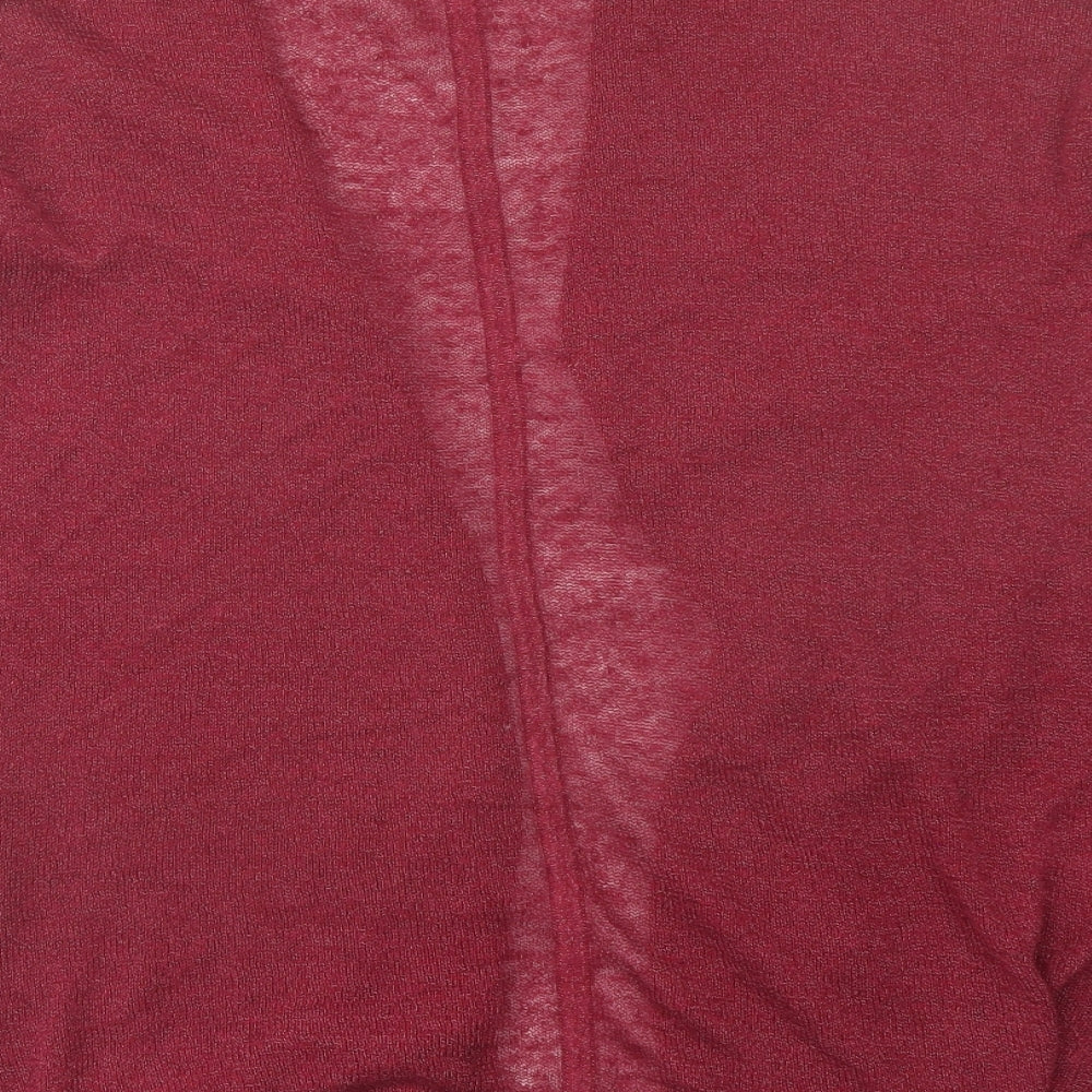 White Stuff Womens Red V-Neck Linen Cardigan Jumper Size 10