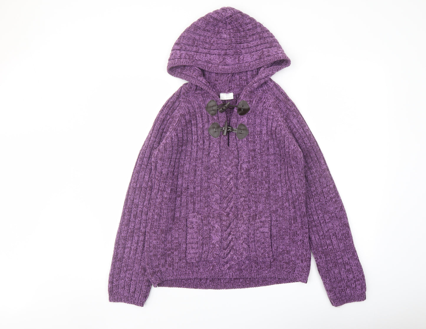 Ethel Austin Womens Purple Round Neck Acrylic Pullover Jumper Size 12