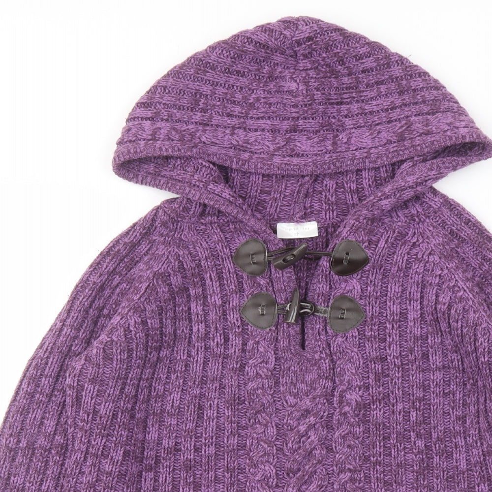Ethel Austin Womens Purple Round Neck Acrylic Pullover Jumper Size 12