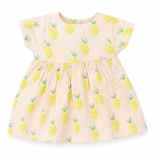 Marks and Spencer Girls Pink Geometric Polyester A-Line Size 3-6 Months Crew Neck Button