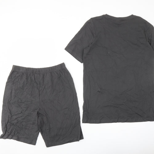 Marks and Spencer Boys Green Solid Cotton Pyjama Set Size 13-14 Years Pullover