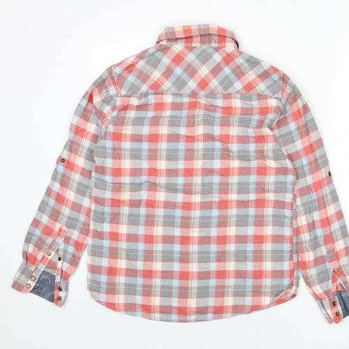 JACHS Girlfriend Womens Multicoloured Plaid 100% Cotton Basic Button-Up Size S Collared