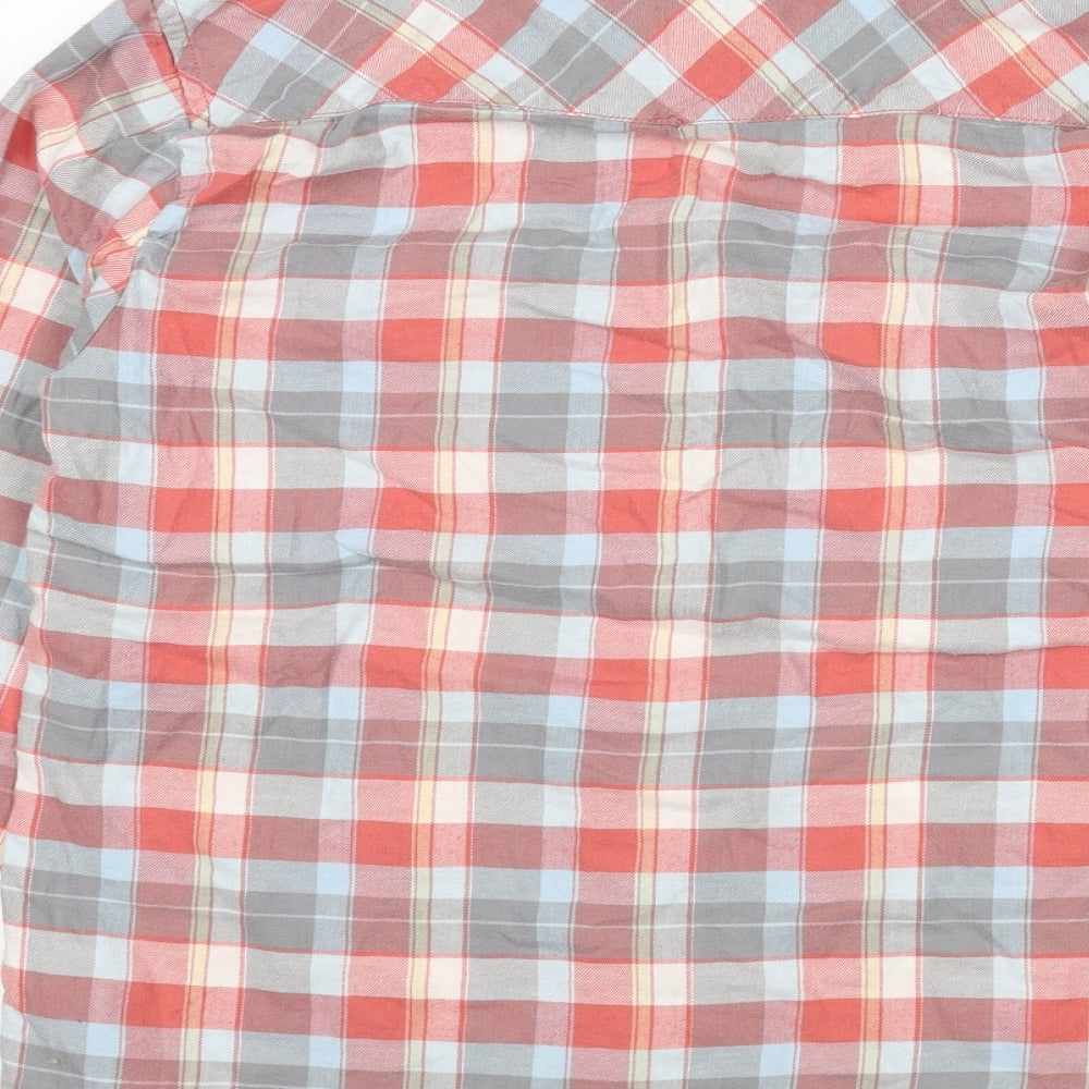 JACHS Girlfriend Womens Multicoloured Plaid 100% Cotton Basic Button-Up Size S Collared