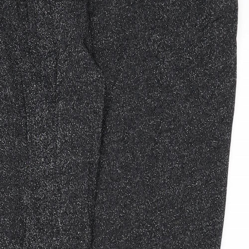 Marks and Spencer Womens Black Cotton Jogger Trousers Size 18 L24 in Regular Drawstring - Glitter
