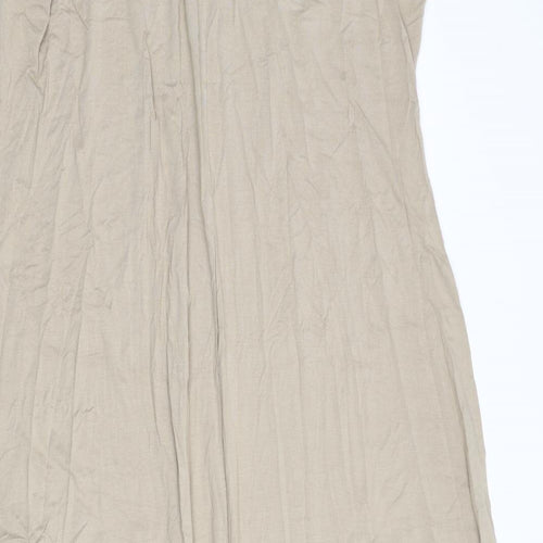 Marks and Spencer Womens Beige Viscose Maxi Size 22 Mock Neck Pullover