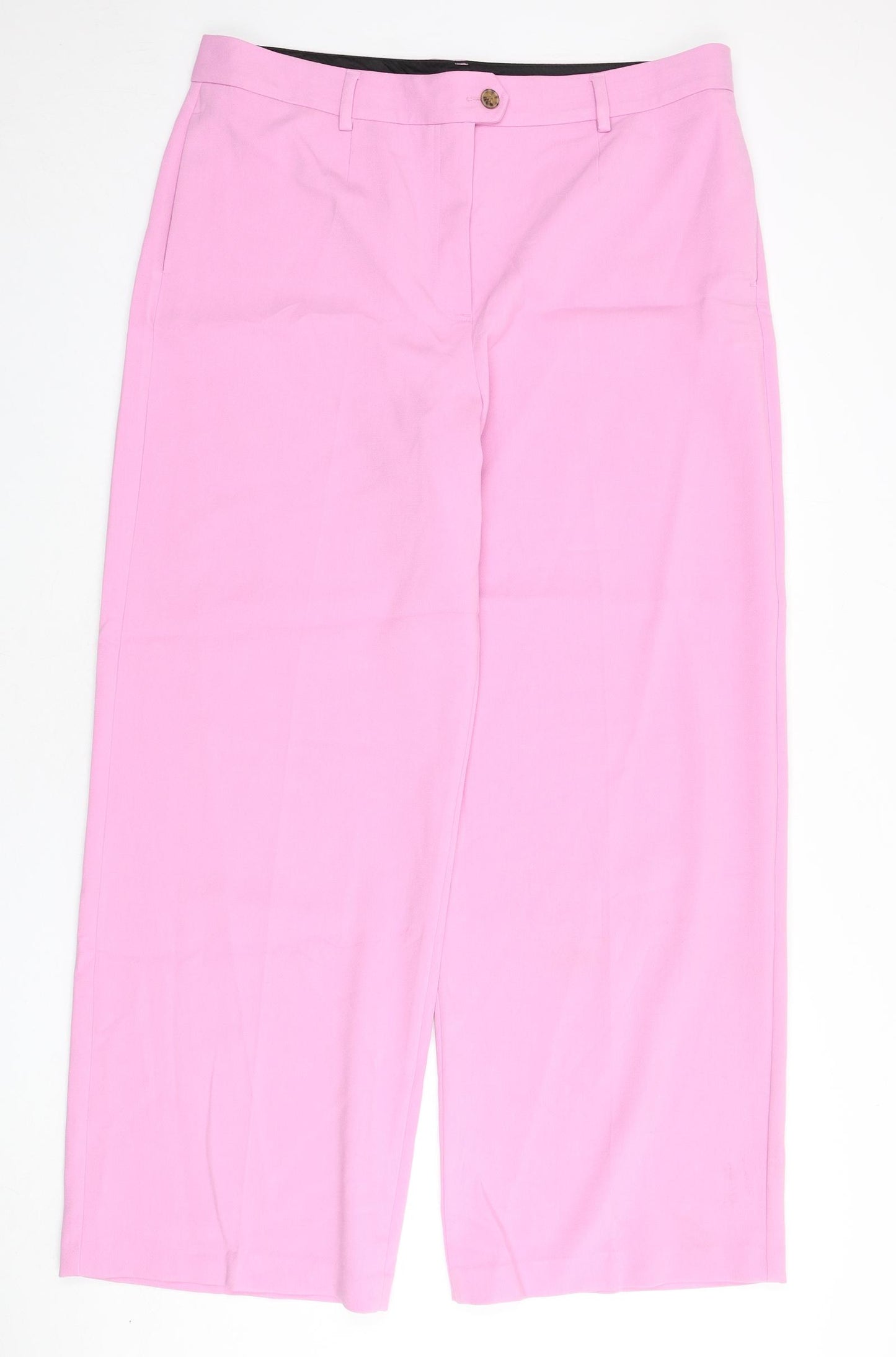 Marks and Spencer Womens Pink Polyester Trousers Size 20 L30 in Regular Zip