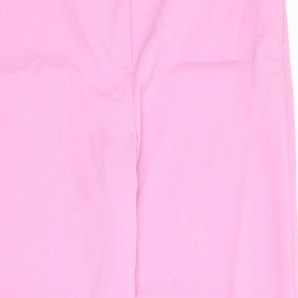 Marks and Spencer Womens Pink Polyester Trousers Size 20 L30 in Regular Zip