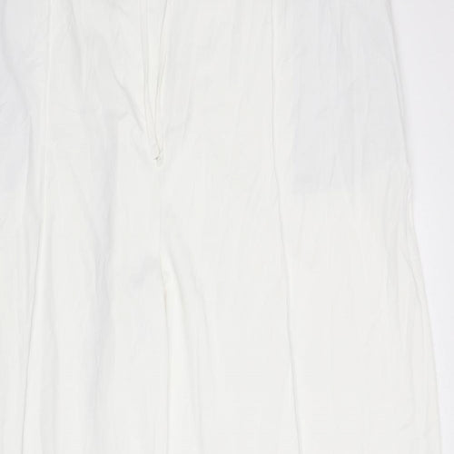 Marks and Spencer Womens White Polyester Trousers Size 22 L27 in Regular Drawstring
