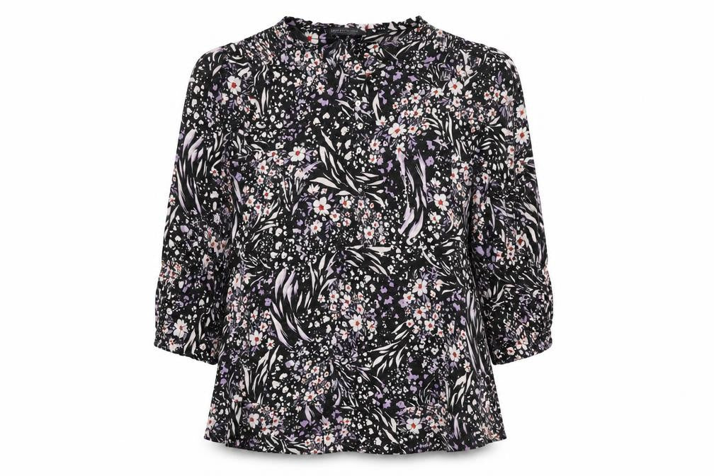 Marks and Spencer Womens Multicoloured Geometric Viscose Sheath Size 22 V-Neck Button - Flowers, Glitter