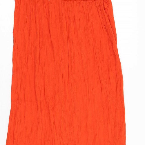 River Island Womens Orange Viscose A-Line Size 10 V-Neck Pullover - Bardot Look