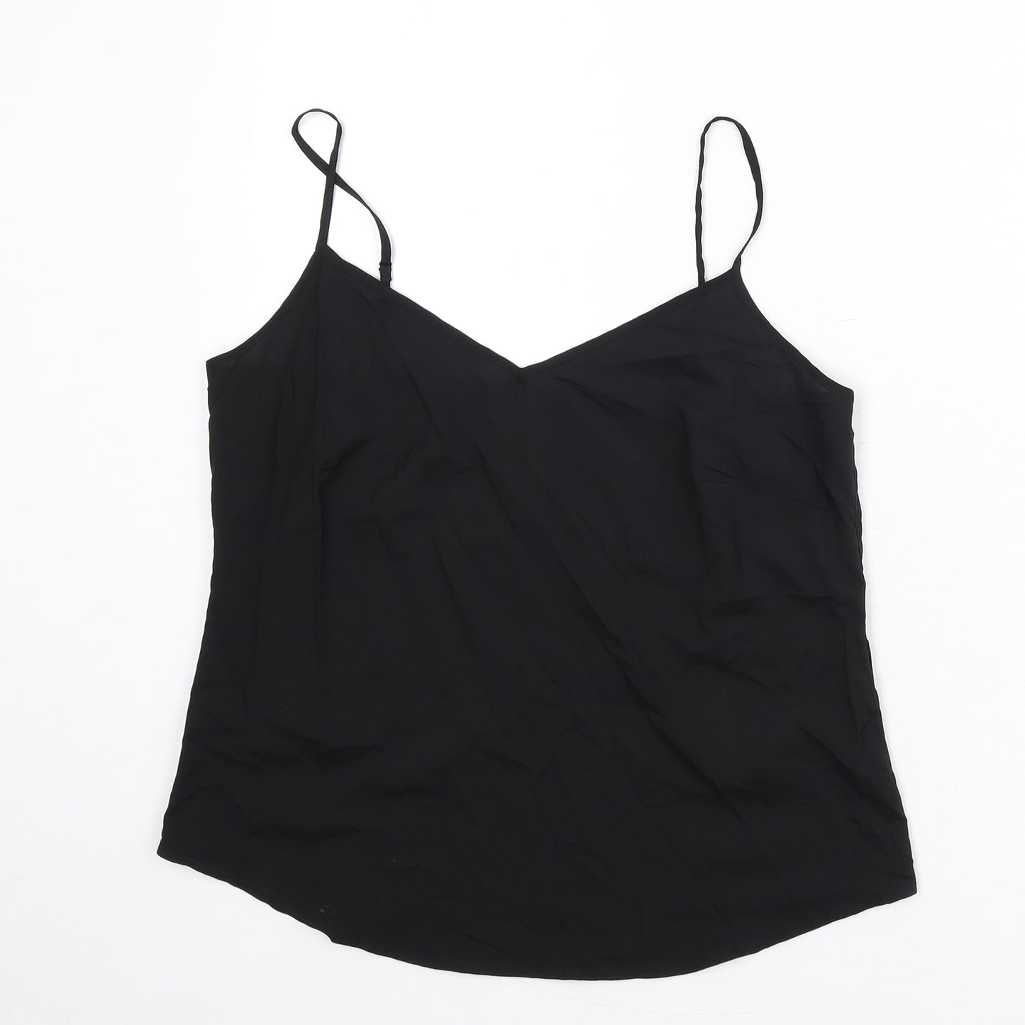 Marks and Spencer Womens Black Polyester Camisole Tank Size 10 V-Neck