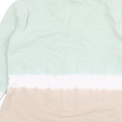 Mexx Womens Multicoloured Geometric Cotton Basic T-Shirt Size L Round Neck - Gradient Effect
