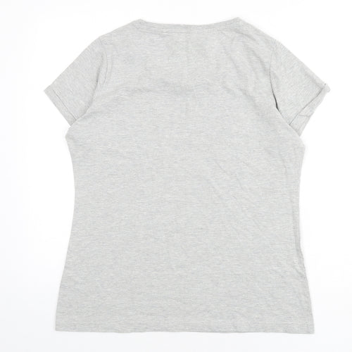 Sesame Street Womens Grey Cotton Basic T-Shirt Size 16 Round Neck - Elmo