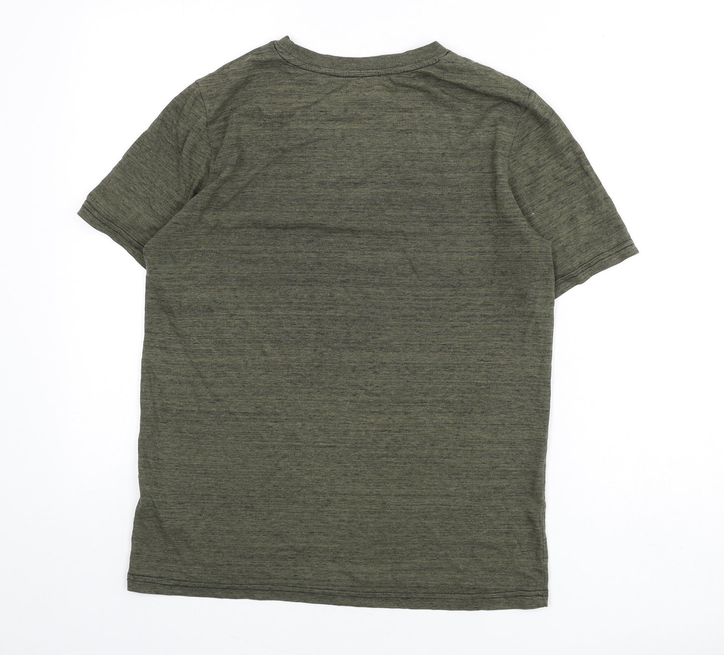 H&M Boys Green Cotton Basic T-Shirt Size 12-13 Years Round Neck Pullover - Size 12-14